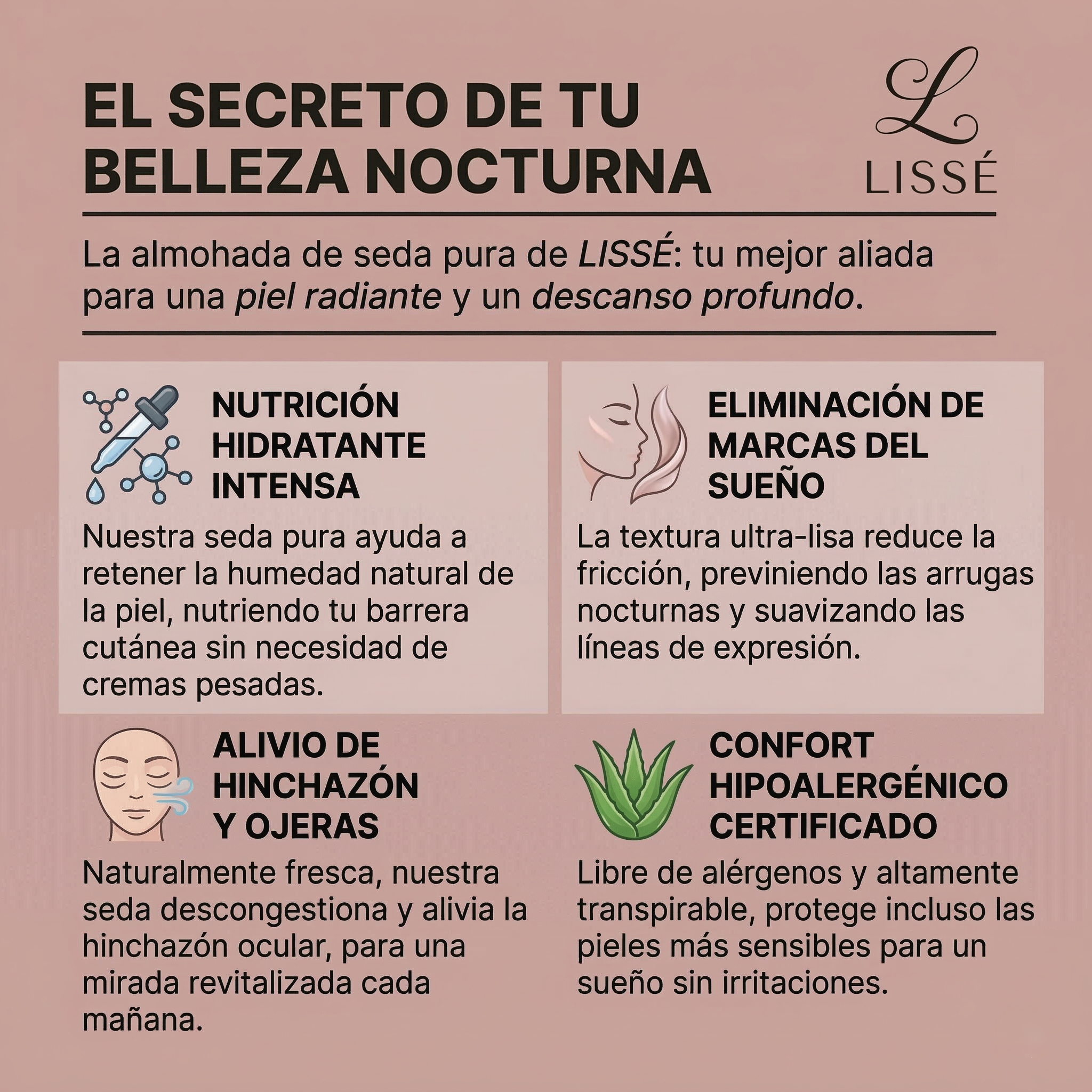 FUNDA DE ALMOHADA 100% SEDA DE MORERA - ANTIEDAD Y ANTIFRIZZ PROFESIONAL